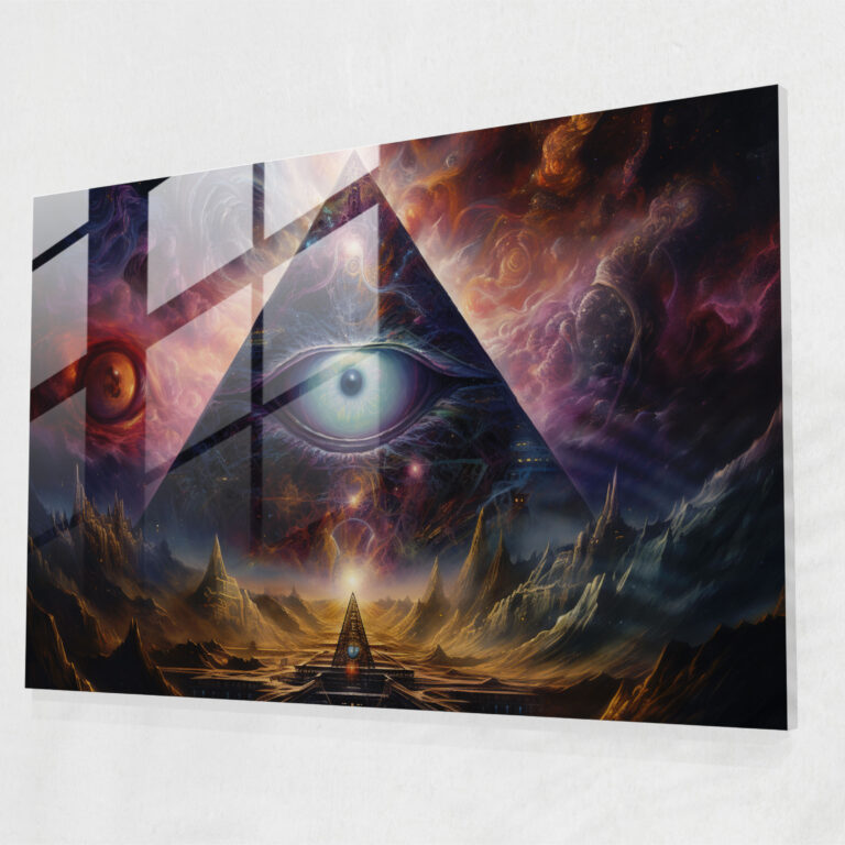 Illuminati Cosmic Glass Wall Art - Illuminati, Illuminati, Wall Decoration, Home Decoration