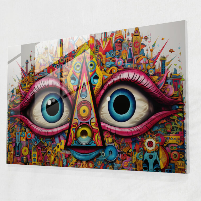 Illuminati Pop Art Glass Print - Illuminati, Famous Symbols, Glass Print, Bold
