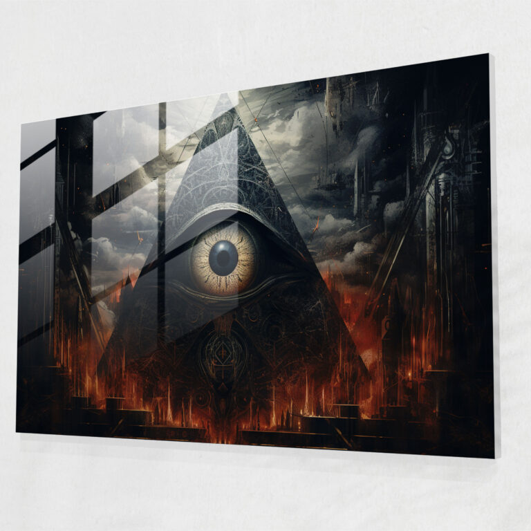 Illuminati Glass Print - Illuminati, Glass Wall Art, Digital Artwork, Symbols