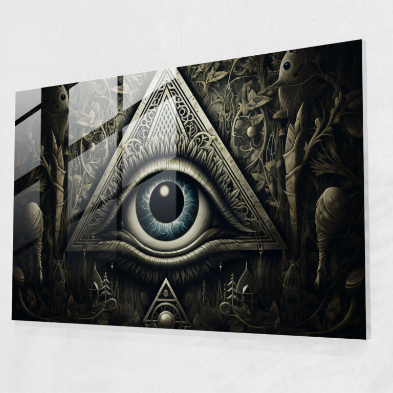 Illuminati Symbol Glass Wall Art - Illuminati, Wall Decoration, Home Decoration, Glass Wall Art