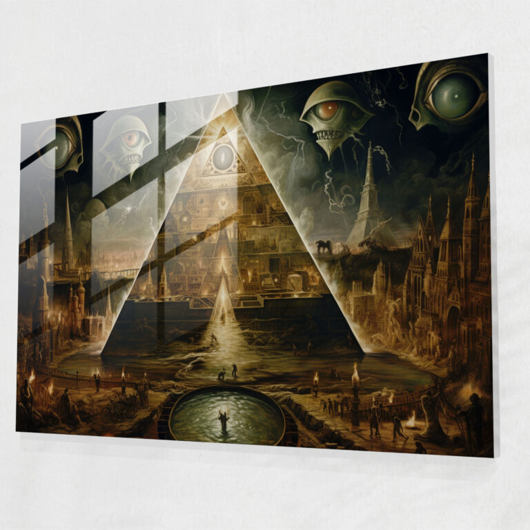Illuminati Influence Glass Print - Illuminati, Home Decoration, Enigma, Society