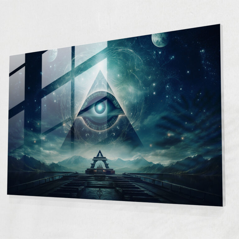 Celestial Illuminati Glass Print - Illuminati, Illuminati, Modern Art, Celestial