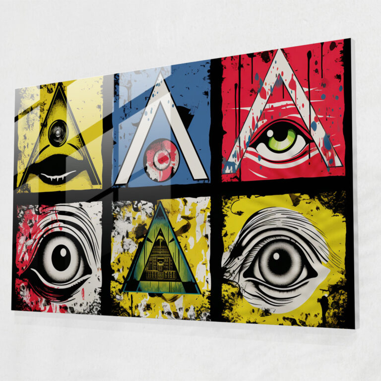 Pop Illuminati Glass Art - Illuminati, Pop Art Design, Cultural Icons, Illuminati Symbols