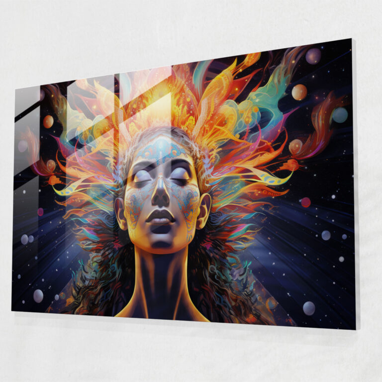 Esotericism Glass Wall Art - Illuminati, Psychedelic, Glass Wall Art, Mystic Being