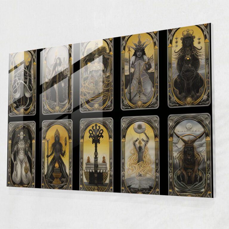 Esotericism Wall Decoration - Illuminati, Esoteric Tarot Cards, Esotericism, Glass Print