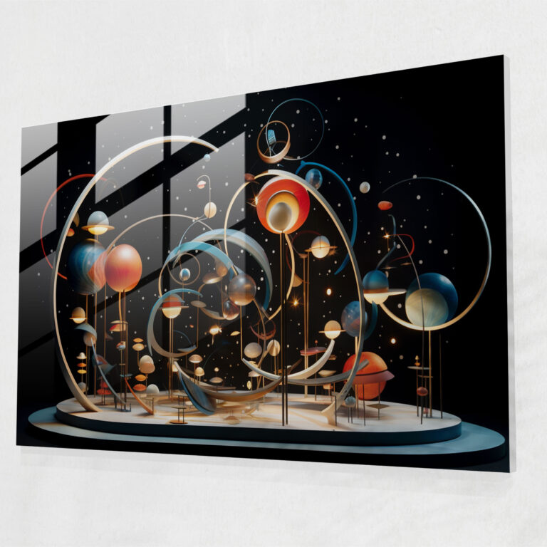 Esotericism Glass Wall Art - Celestial Abstract - Illuminati, Wall Decoration, Intricate Detailing, Cosmic Utopia