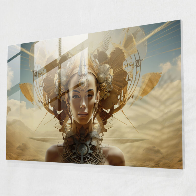 Esotericism Glass Wall Art - Transcendent Collage - Illuminati, Futuristic Elements, Modern Art, Digital Collage
