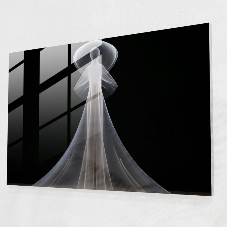 Esotericism Glass Print - Divine Transcendence - Illuminati, Minimalist Sculpture, Serene, Ethereal Qualities