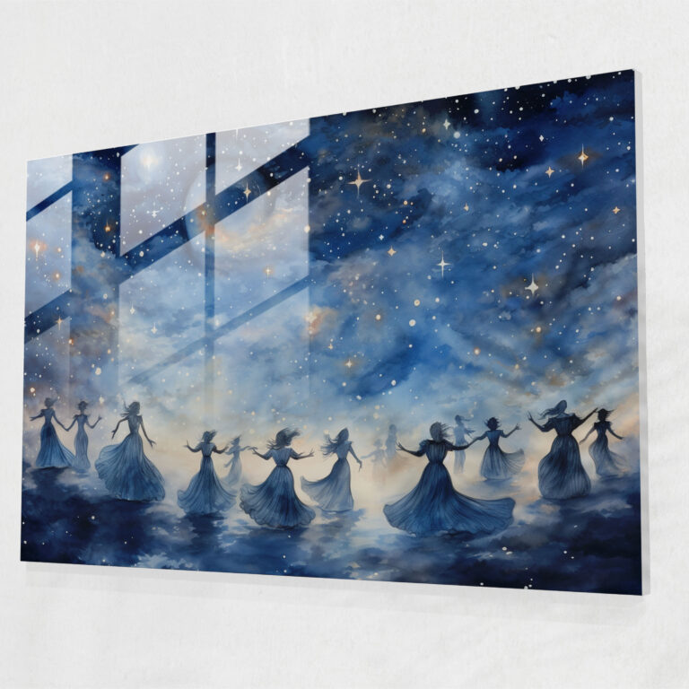 Esotericism Glass Print: Celestial Night Sky - Illuminati, Modern Art, Glass Print, Wall Decoration