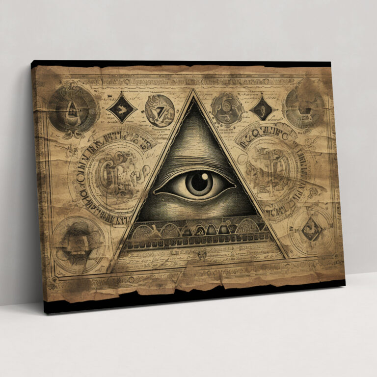 Illuminati Wall Decoration - Illuminati, Ancient Parchment, Intricate Illustrations, Mystery