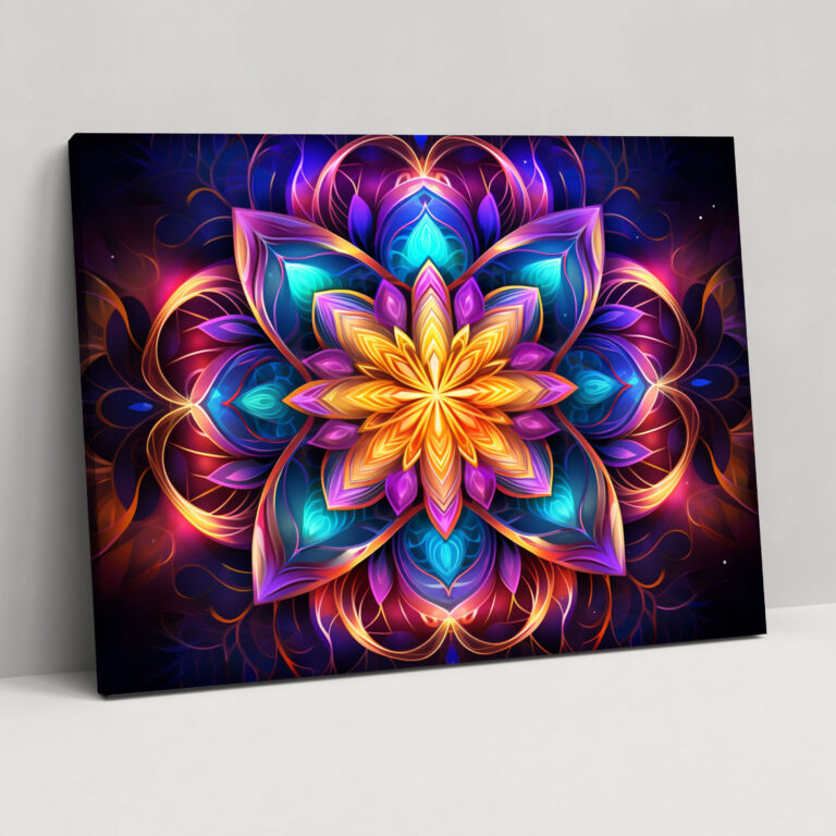 Esotericism Mandala Canvas Print - Illuminati, Vibrant Colors, Spiritual Illustration, Wall Decoration