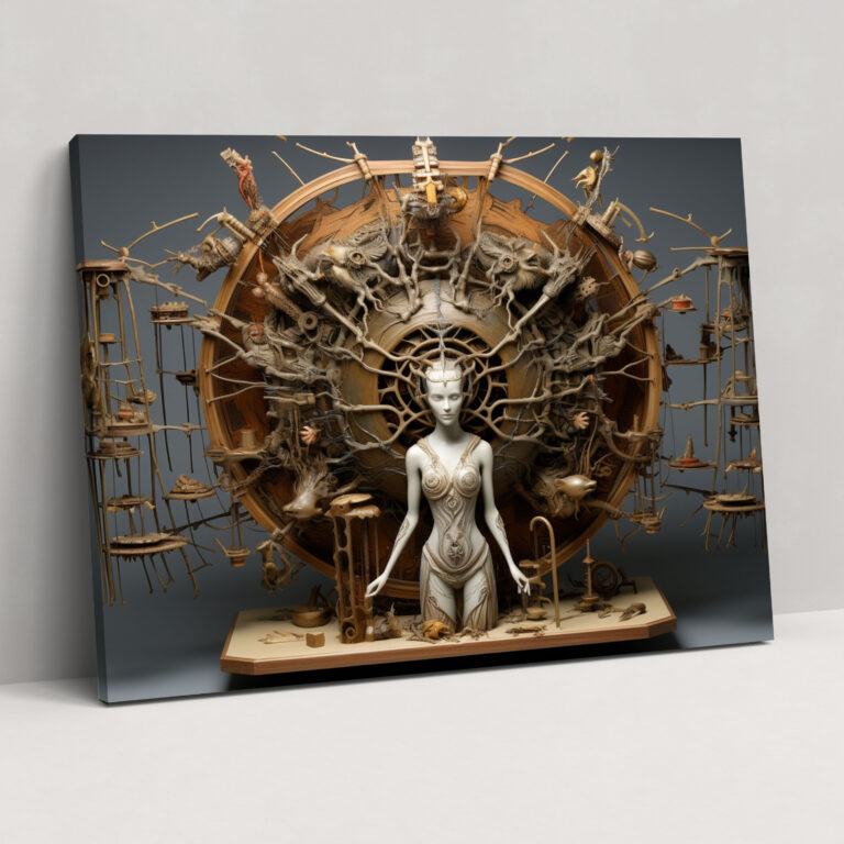 Esotericism Wall Decoration - Illuminati, Canvas Print, Hidden Knowledge, Mixed Media Sculpture