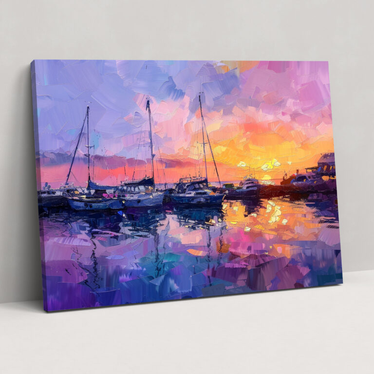 Impressionism Harbor Sunset Wall Art - Impressionism, Home Decoration, Wall Decoration, Impressionism