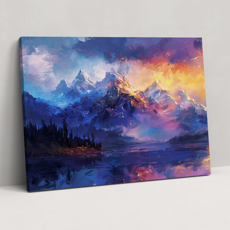 Impressionism Mountain Range Wall Decoration - Impressionism, Home Decoration, Canvas, Impressionism