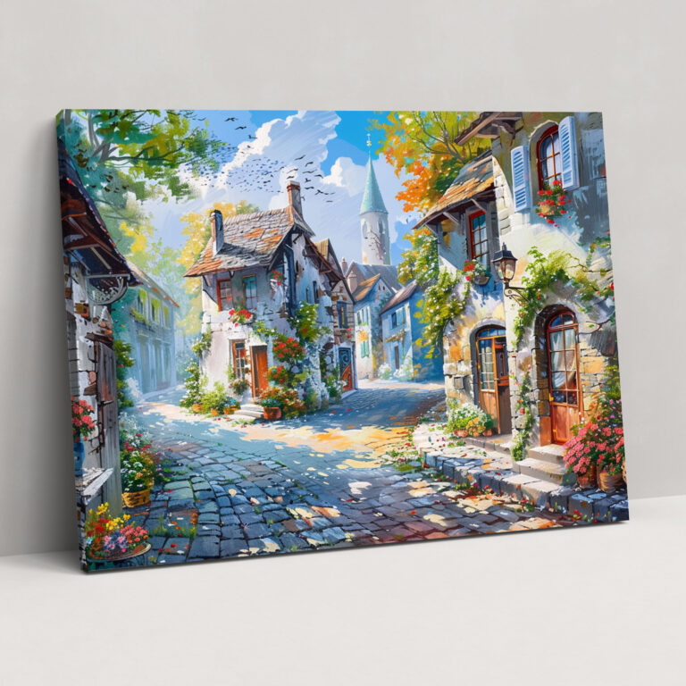 Charming Village Scene Impressionism Wall Decoration - Impressionism, Impressionism, Canvas, Wall Art