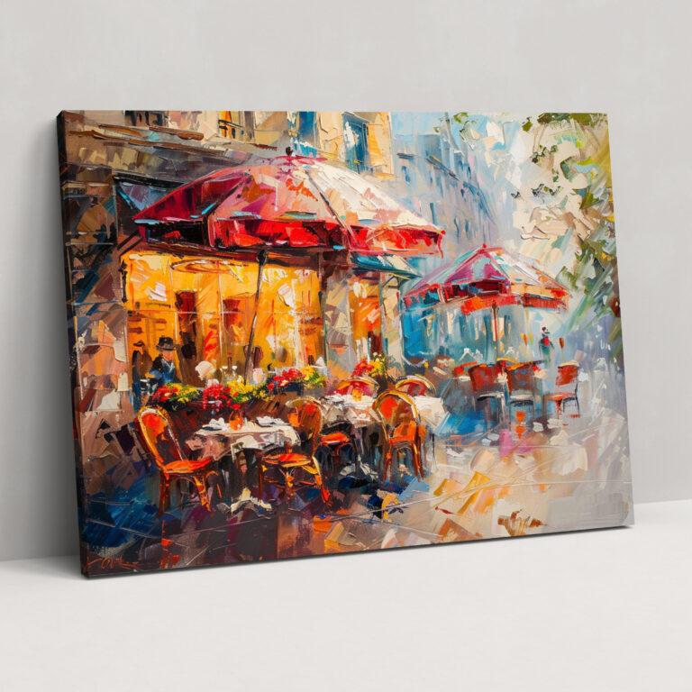 Cozy Cafe Scene Impressionism Wall Decoration - Impressionism, Home Decoration, Canvas, Canvas Wall Art