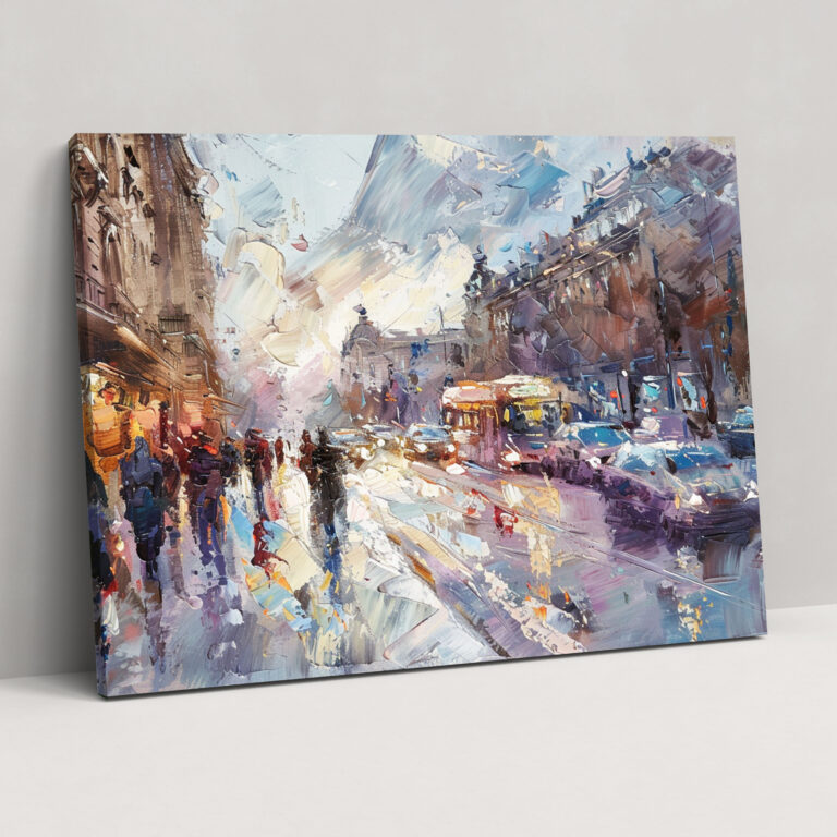 Cityscape Impressionism Canvas Print - Impressionism, Canvas Print, Brush Strokes, Urban