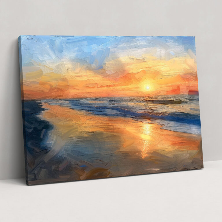 Beach Sunset Impressionism Wall Decoration - Impressionism, Canvas Wall Art, Canvas, Impressionism