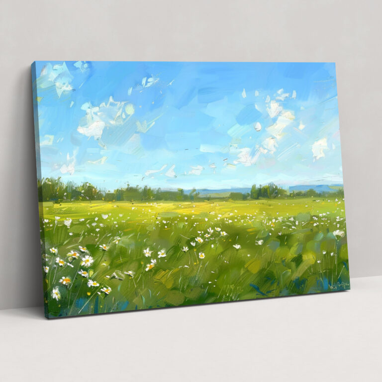 Impressionism Wall Decoration: Daisy Field Canvas Print - Impressionism, Canvas Print, Wall Decoration, Canvas Wall Art