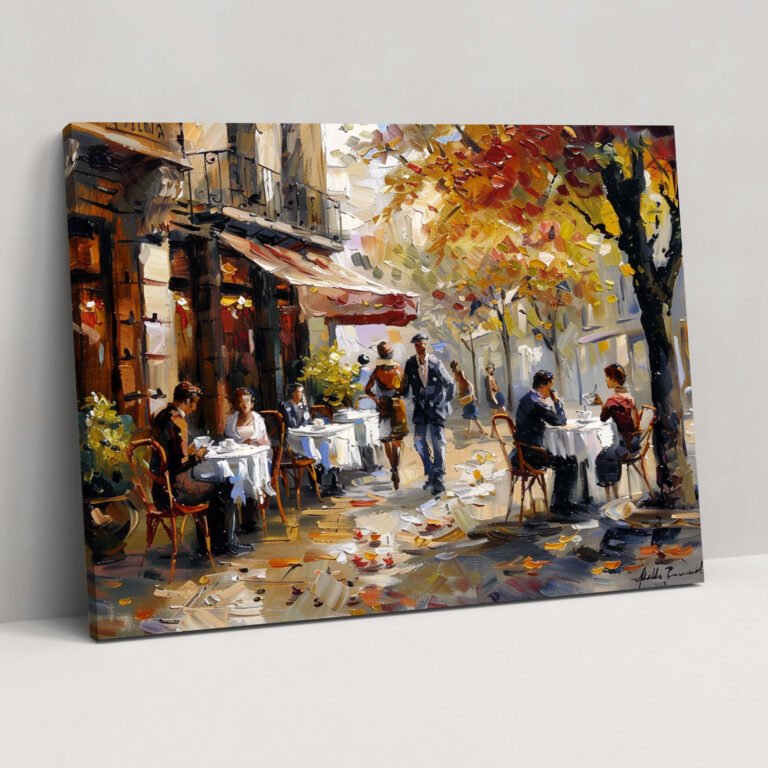Impressionism Canvas Print: Cafe Scene Wall Art - Impressionism, Wall Decoration, Impressionism, Canvas Print