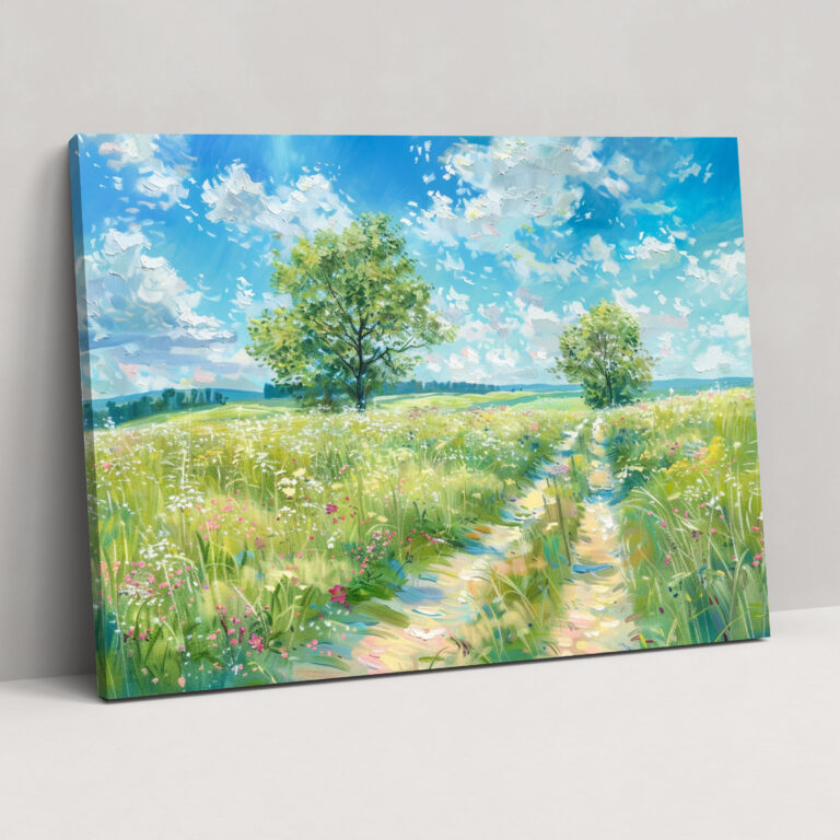 Impressionism Spring Meadow Wall Art - Impressionism, Canvas, Home Decoration, Wall Decoration