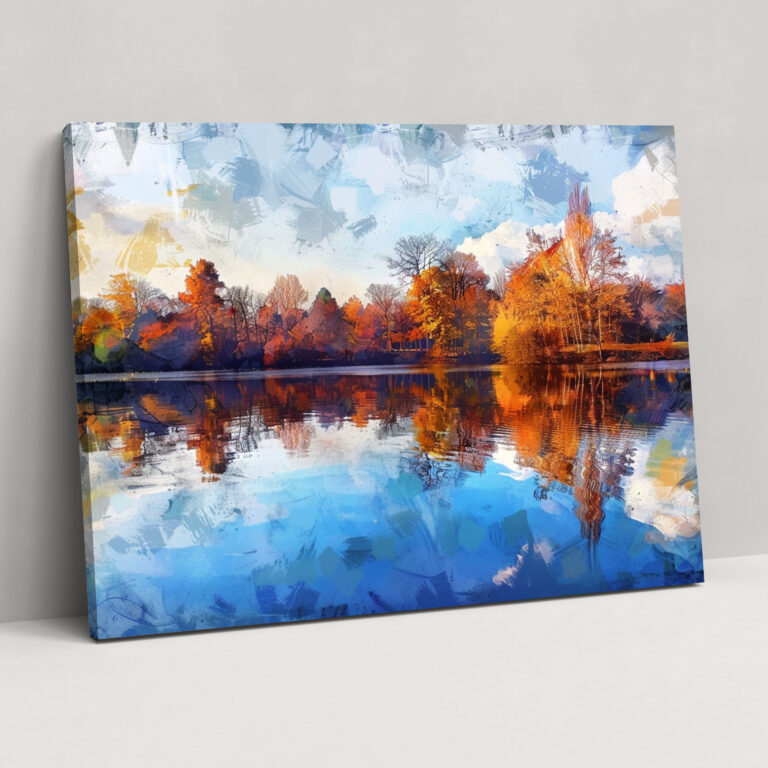 Impressionism Lakeside Reflections Canvas Print - Impressionism, Home Decoration, Impressionism, Canvas Wall Art