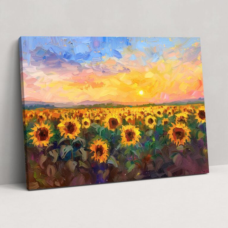 Impressionism Canvas Print - Impressionism, Wall Decoration, Sunflower Field, Canvas Wall Art