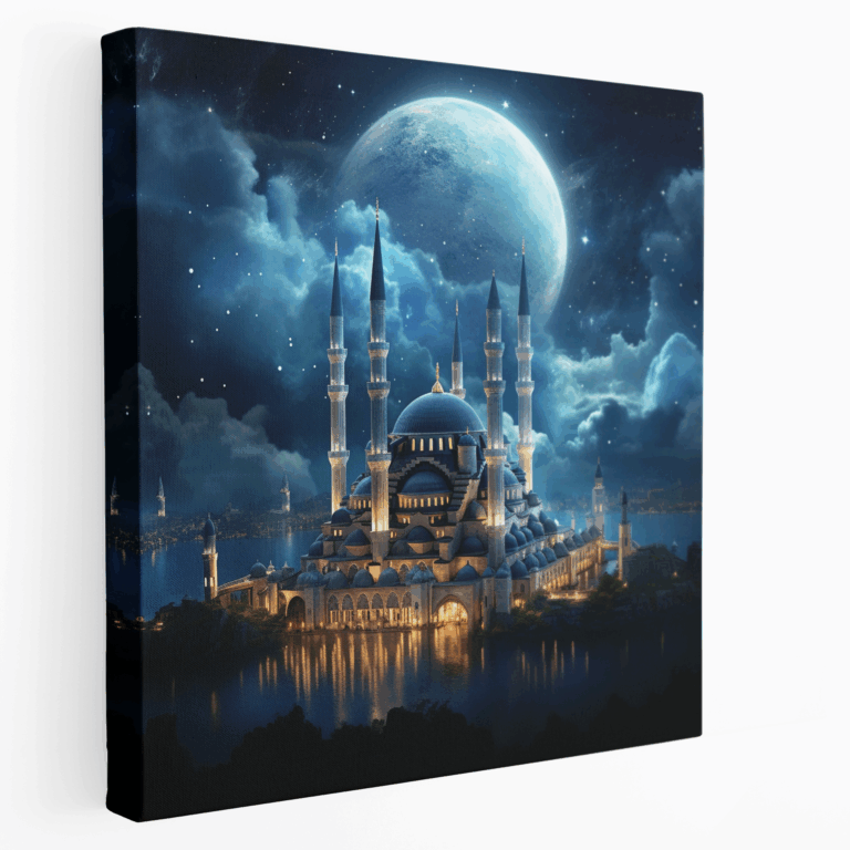 Surrealistic Canvas Painting of Istanbul's Blue Mosque