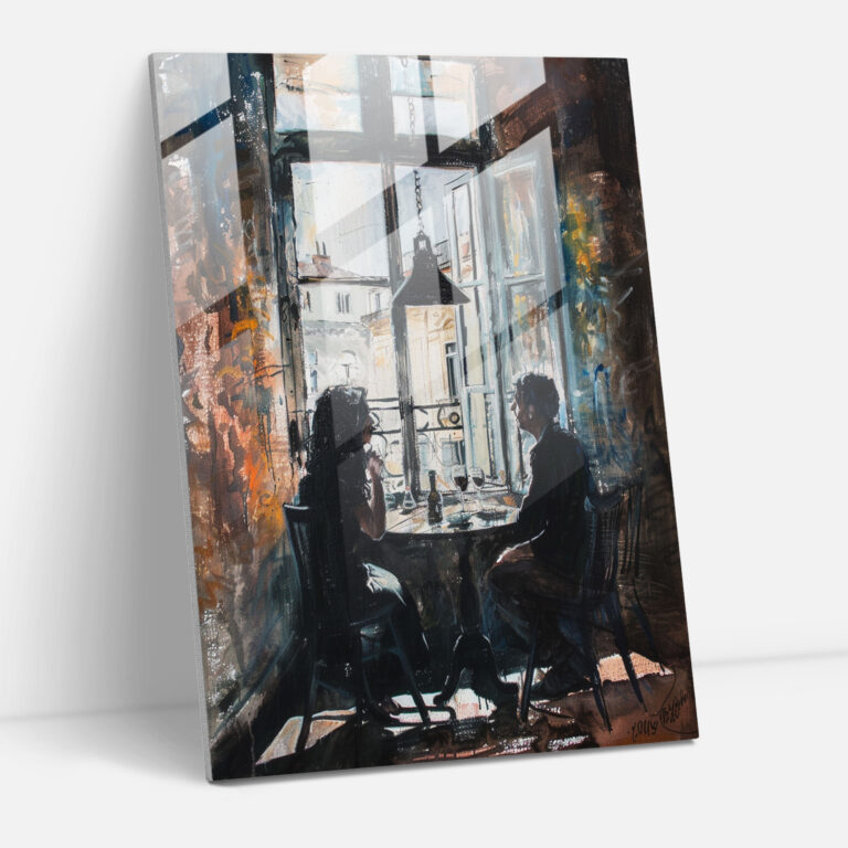 Johannes Vermeer Glass Print - Couple By Window Conversation - Johannes Vermeer, Home Decoration, Johannes Vermeer, Modern Art