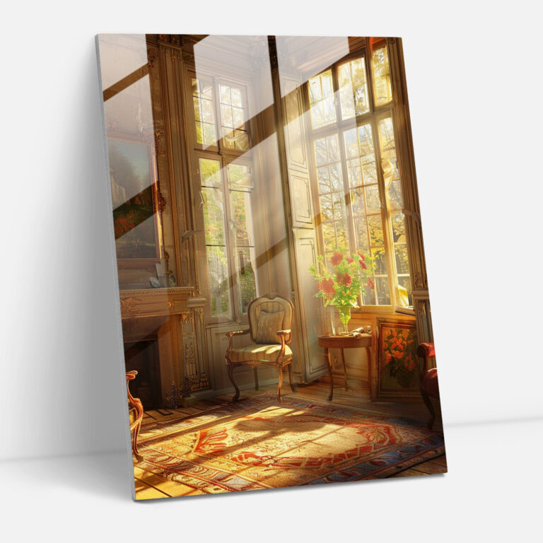 Johannes Vermeer Glass Wall Art - Sun-Drenched Room - Johannes Vermeer, Johannes Vermeer, Glass Wall Art, Home Decoration