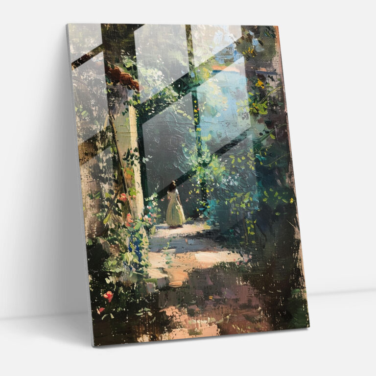 Johannes Vermeer Glass Print - Charming Garden Scene - Johannes Vermeer, Glass Print, Modern Art, Wall Decoration