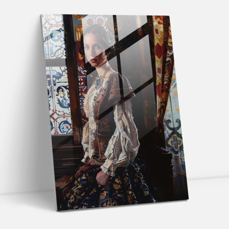 Johannes Vermeer Glass Print - Graceful Figure - Johannes Vermeer, Home Decoration, Glass Print, Modern Art