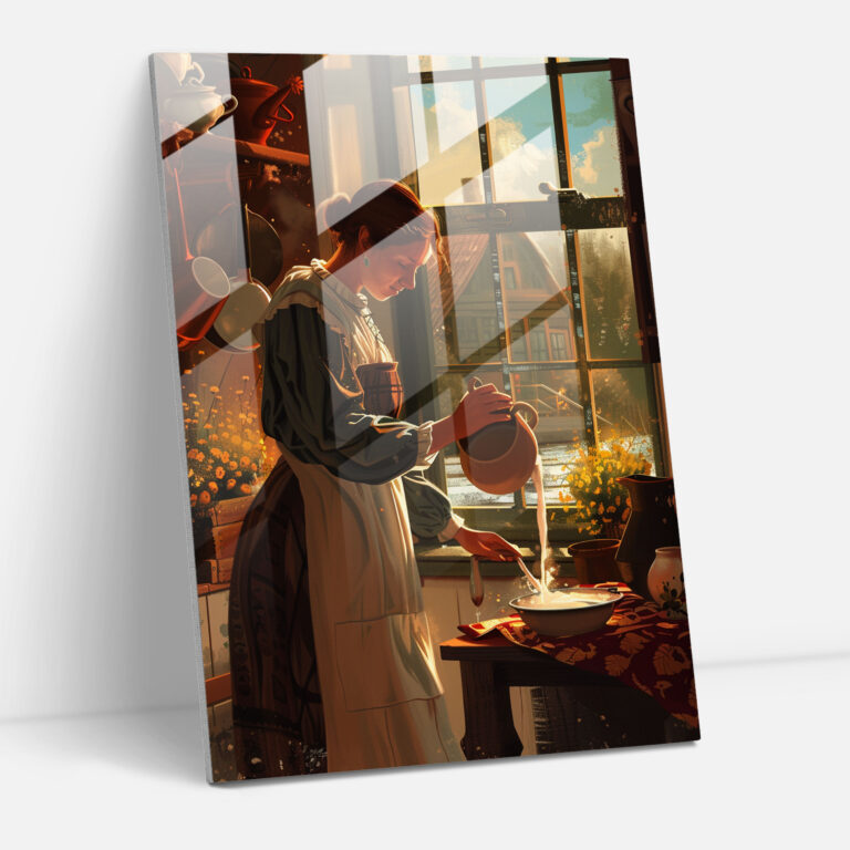 Johannes Vermeer Glass Wall Art - Cozy Scene - Johannes Vermeer, Glass Wall Art, Glass Art, Wall Decoration