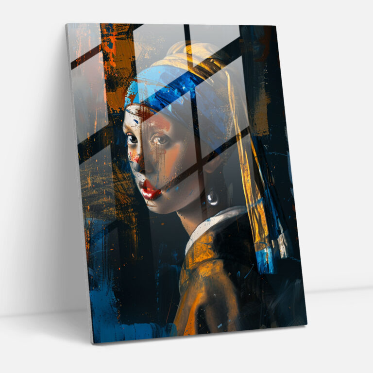 Johannes Vermeer Modern Art Glass Print - Johannes Vermeer, Glass Art, Wall Decoration, Home Decoration