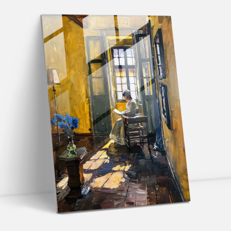Johannes Vermeer Glass Print - Classic Room With Woman Reading Letter - Johannes Vermeer, Glass Wall Art, Wall Decoration, Home Decoration