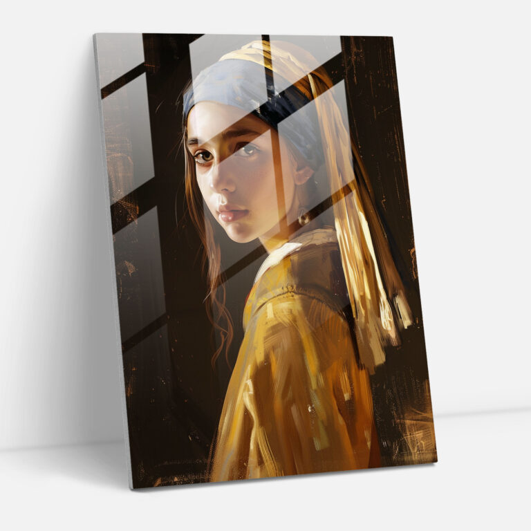 Johannes Vermeer Glass Print - Girl With A Pearl Earring Glass Wall Art - Johannes Vermeer, Glass Art, Glass Print, Modern Art