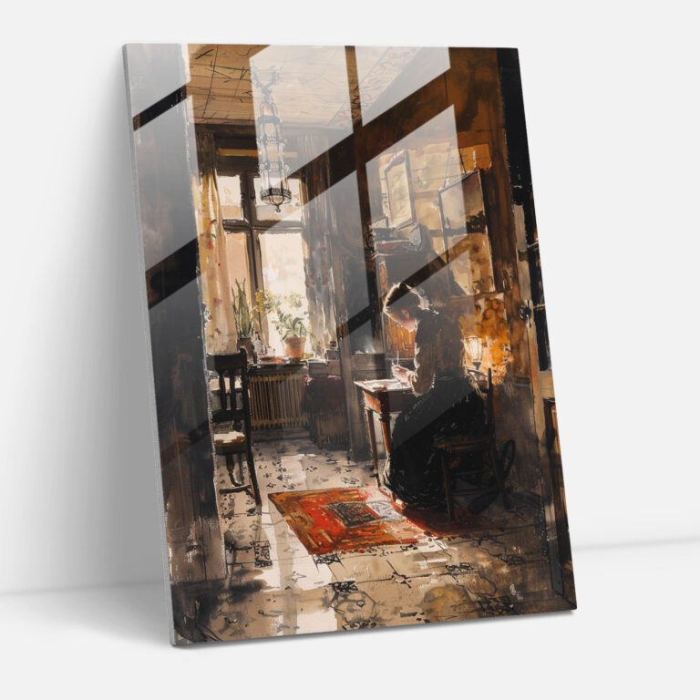 Johannes Vermeer Glass Print - Cozy Interior Glass Wall Art - Johannes Vermeer, Modern Art, Glass Wall Art, Johannes Vermeer