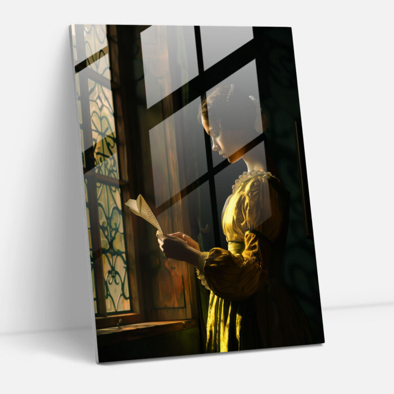 Johannes Vermeer Glass Print - Lady Reading A Letter - Johannes Vermeer, Home Decoration, Johannes Vermeer, Glass Print