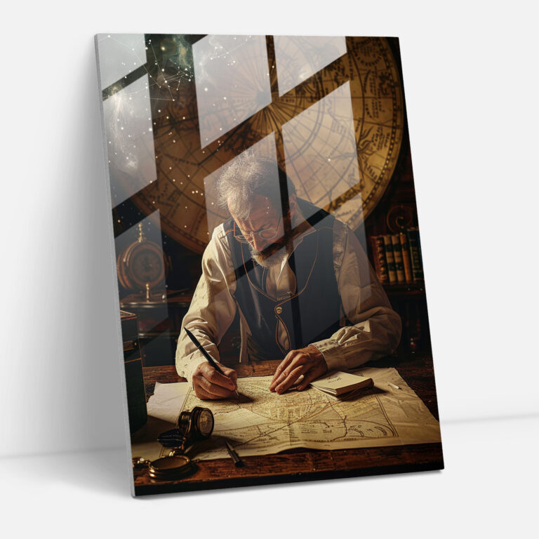 Johannes Vermeer Modern Art - Johannes Vermeer, Glass Art, Map Of The Stars, Johannes Vermeer
