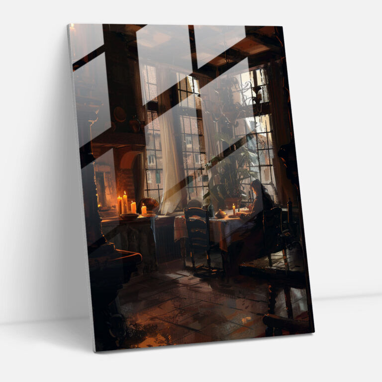 Johannes Vermeer Glass Wall Art - Johannes Vermeer, Candle-Lit Room, Modern Art, Home Decoration