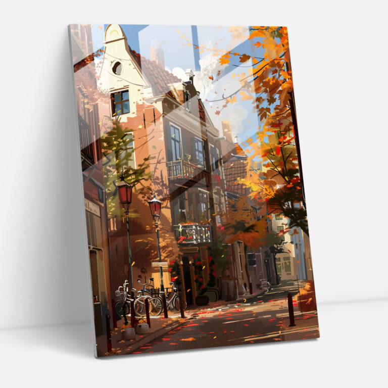 Johannes Vermeer Glass Print - Charming Street Scene - Johannes Vermeer, Glass Print, Glass Art, Home Decoration