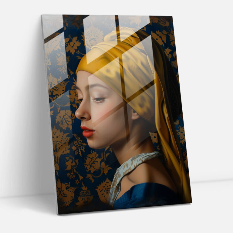Johannes Vermeer Glass Wall Art - Intimate Portrait - Johannes Vermeer, Home Decoration, Glass Wall Art, Wall Decoration