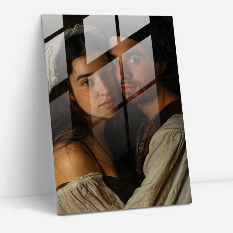 Johannes Vermeer Glass Wall Art - Romantic Couple Portrait - Johannes Vermeer, Wall Decoration, Johannes Vermeer, Home Decoration