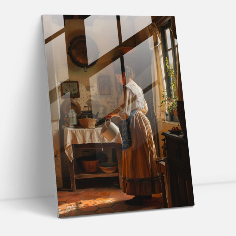 Johannes Vermeer Modern Art - Johannes Vermeer, Home Decoration, Modern Art, Glass Wall Art