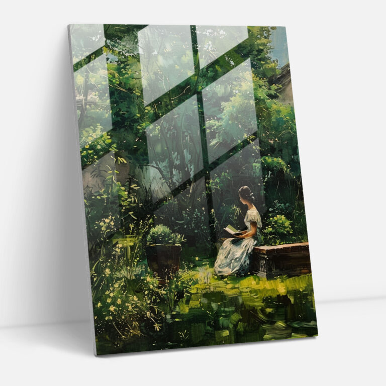 Johannes Vermeer Home Decoration - Woman In A Garden - Johannes Vermeer, Modern Art, Johannes Vermeer, Glass Print