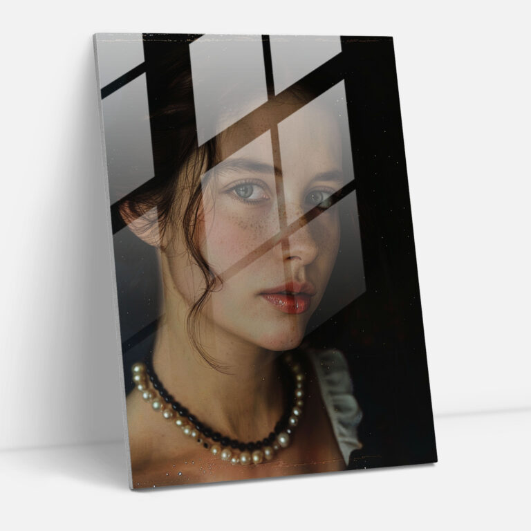 Johannes Vermeer Glass Print - Girl With A Pearl Necklace - Johannes Vermeer, Johannes Vermeer, Glass Print, Modern Art