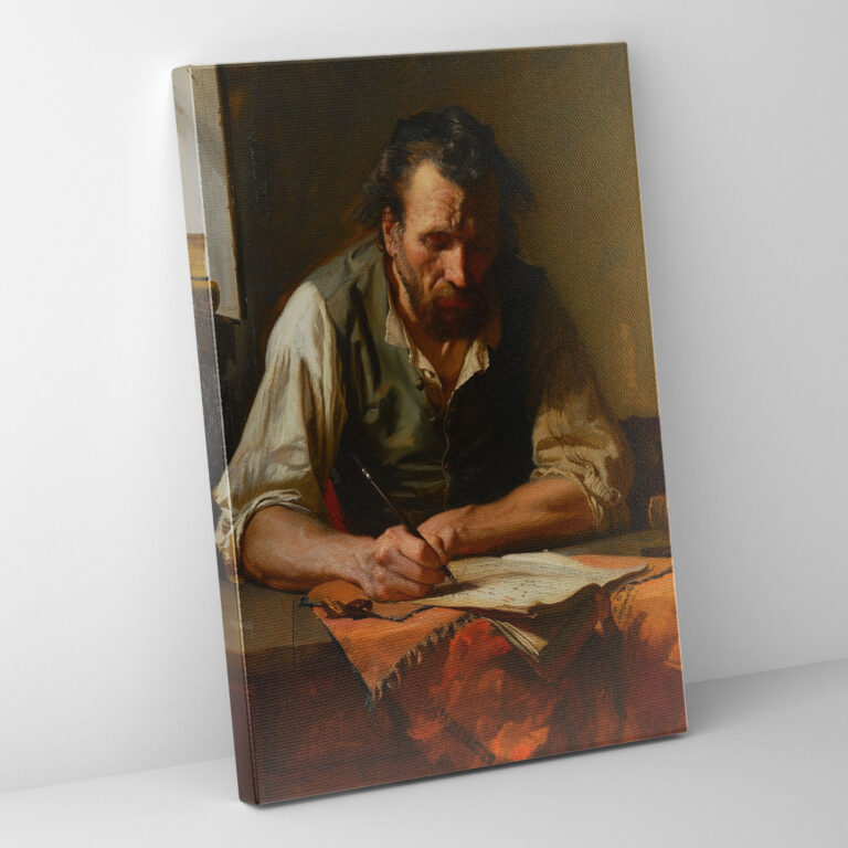Dutch Realism Man Writing A Letter Wall Decoration - Johannes Vermeer, Wall Decoration, Canvas, Canvas Wall Art