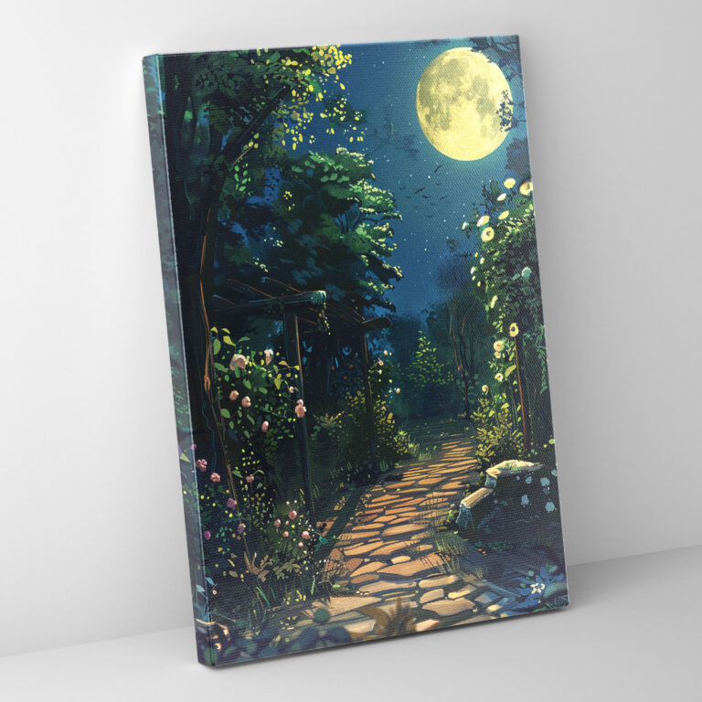 Johannes Vermeer Canvas Print - Johannes Vermeer, Moonlit Garden Art, Nature Decor, Johannes Vermeer