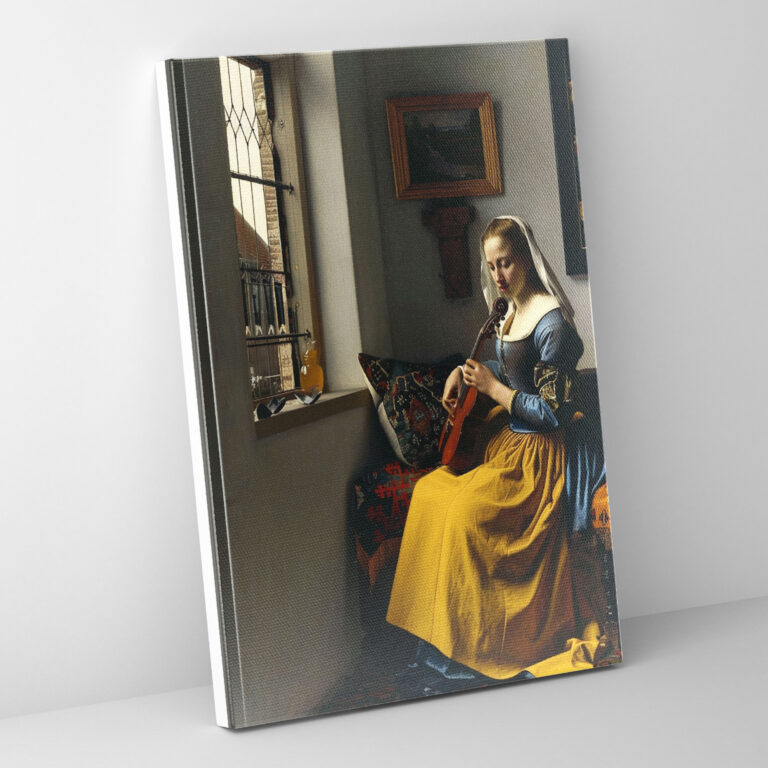 Johannes Vermeer Young Woman Playing A Musical Instrument Canvas Print - Johannes Vermeer, Canvas Wall Art, Home Decoration, Johannes Vermeer