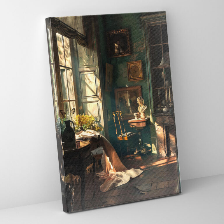 Johannes Vermeer Canvas Print - Peaceful Domestic Scene - Johannes Vermeer, Wall Decoration, Canvas, Canvas Wall Art